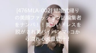 [476MLA-002] 結婚式帰りの美顔ファッション誌編集者をナンパ！！美しいドレスを脱がされ美パイパンマ○コから溢れる大量愛汁！