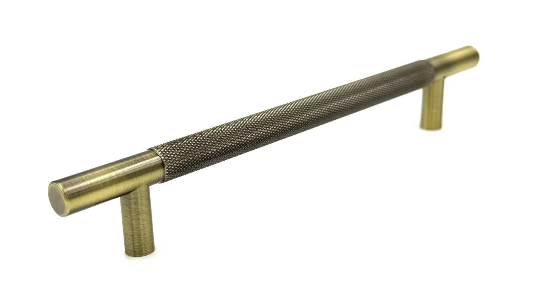 Borough Antique Brass Knurled Bar Handle (160mm)