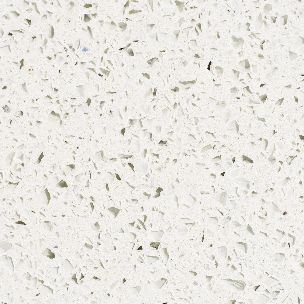 White Sparkle quartz surface stone sample